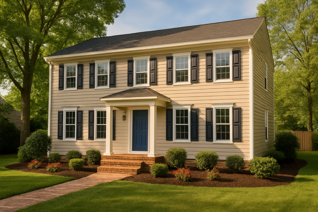 Freshly painted two-story colonial home in Glen Allen, Virginia